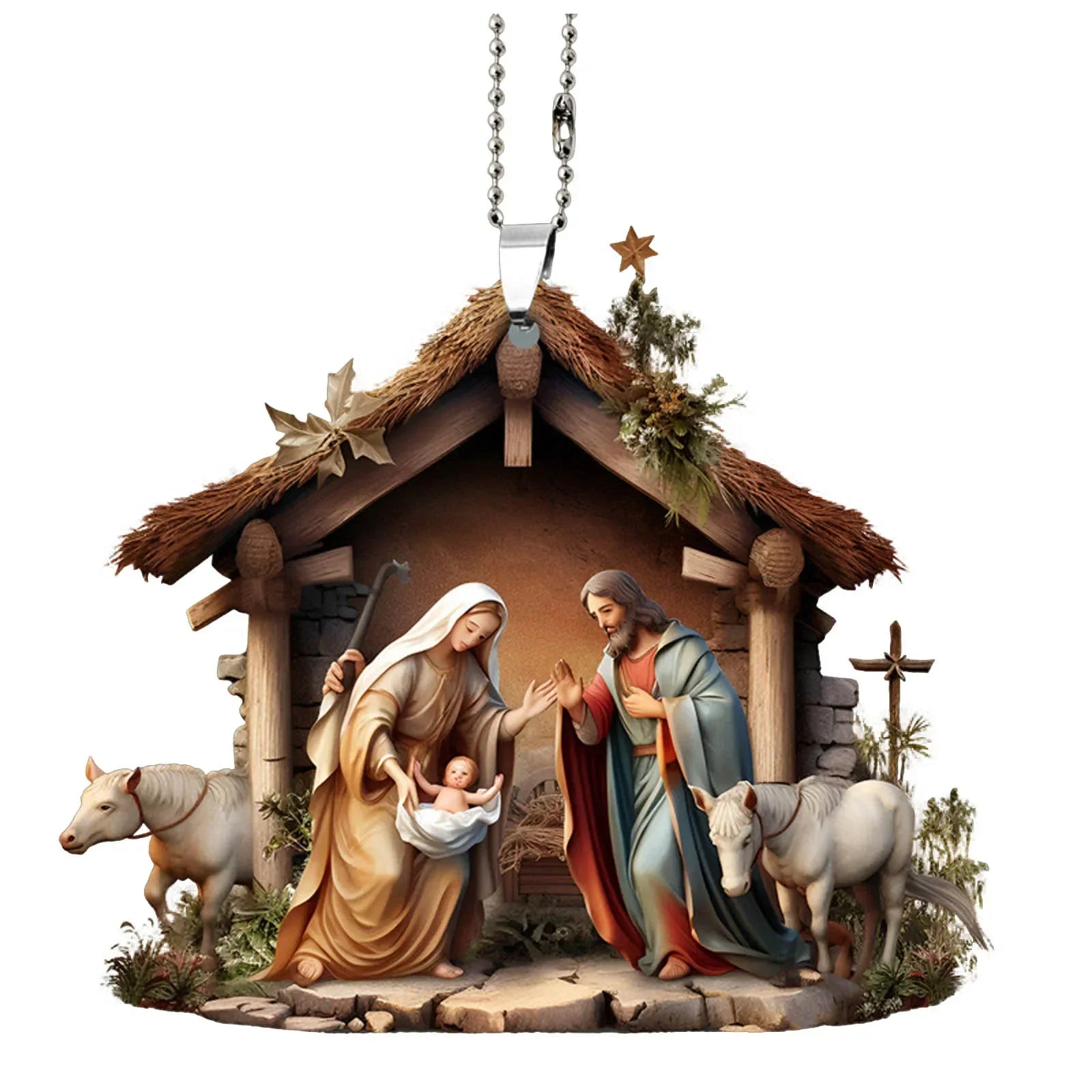 Petite crèche décorative – Jésus et la Sainte Famille - Image #0
