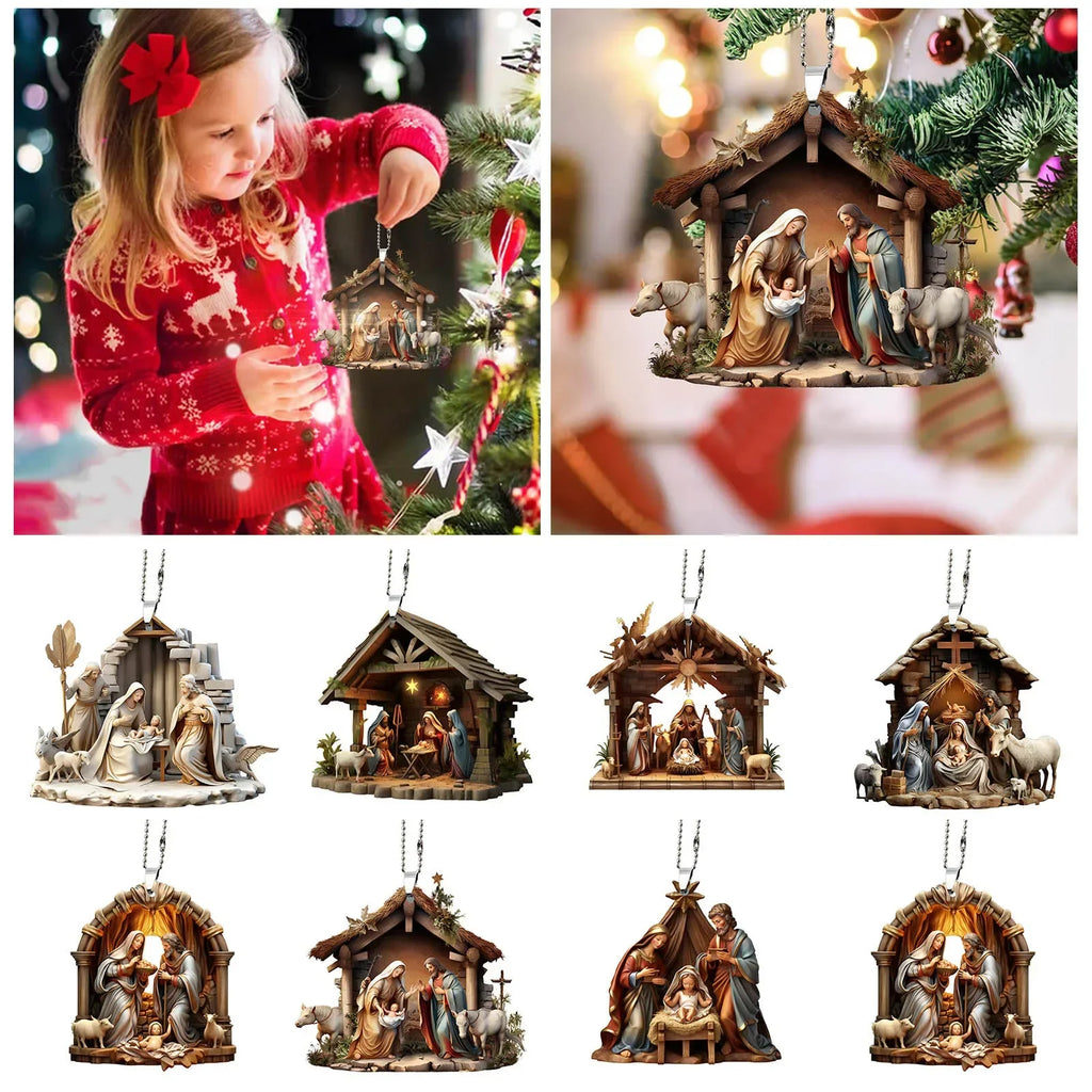 Petite crèche décorative – Jésus et la Sainte Famille - Image #0
