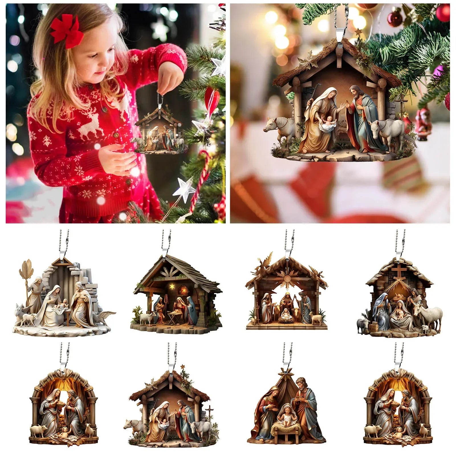 Petite crèche décorative – Jésus et la Sainte Famille - Image #0