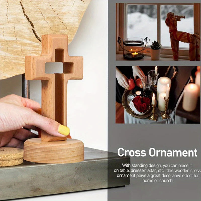 Croix chrétienne sur pied – Symbole de foi et de paix - Image #0
