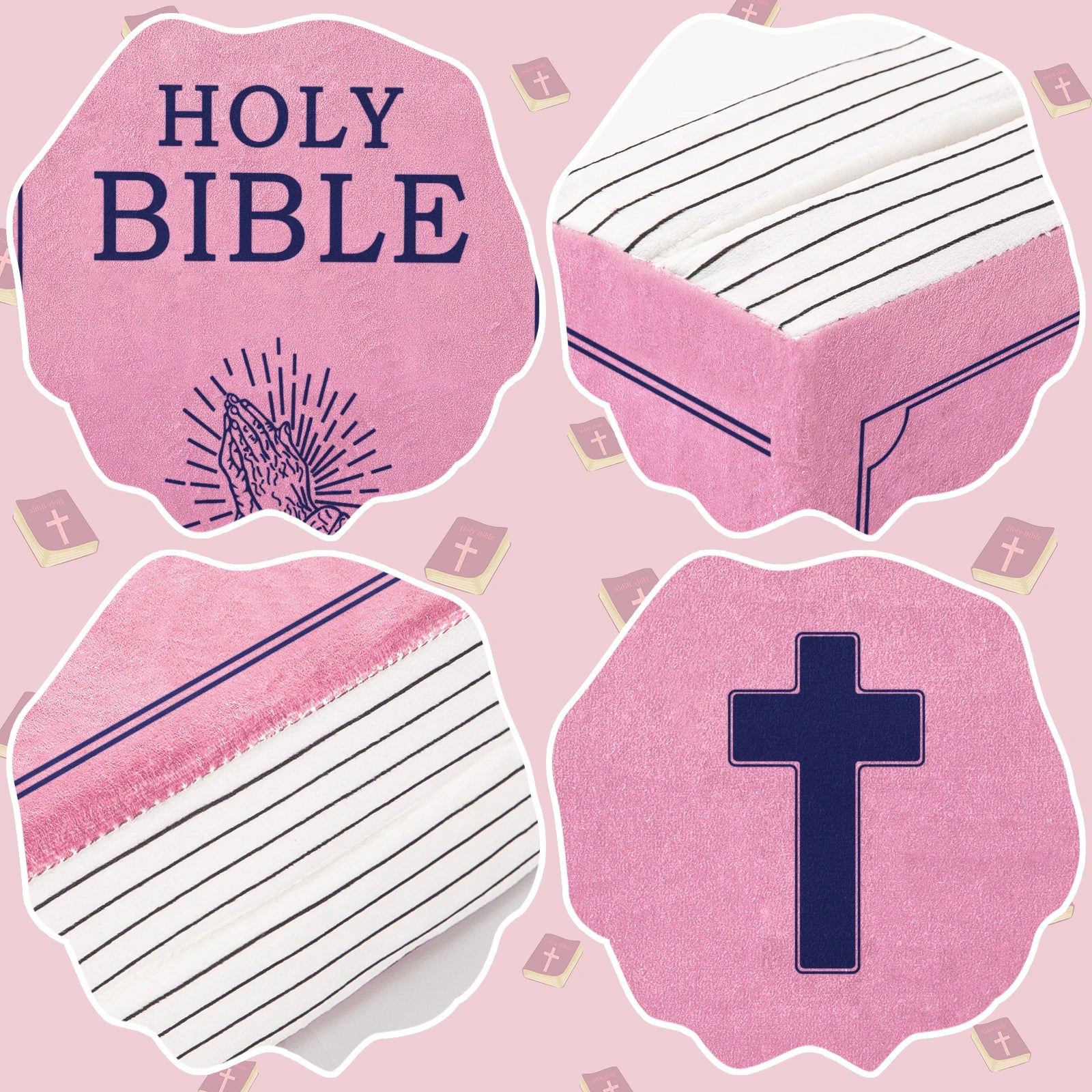John 3 Pink Cutest Bible Memory Foam Pillow with Bible Throw Pillow Learn the valuable lesson Learn the valuable lesson - Image #0