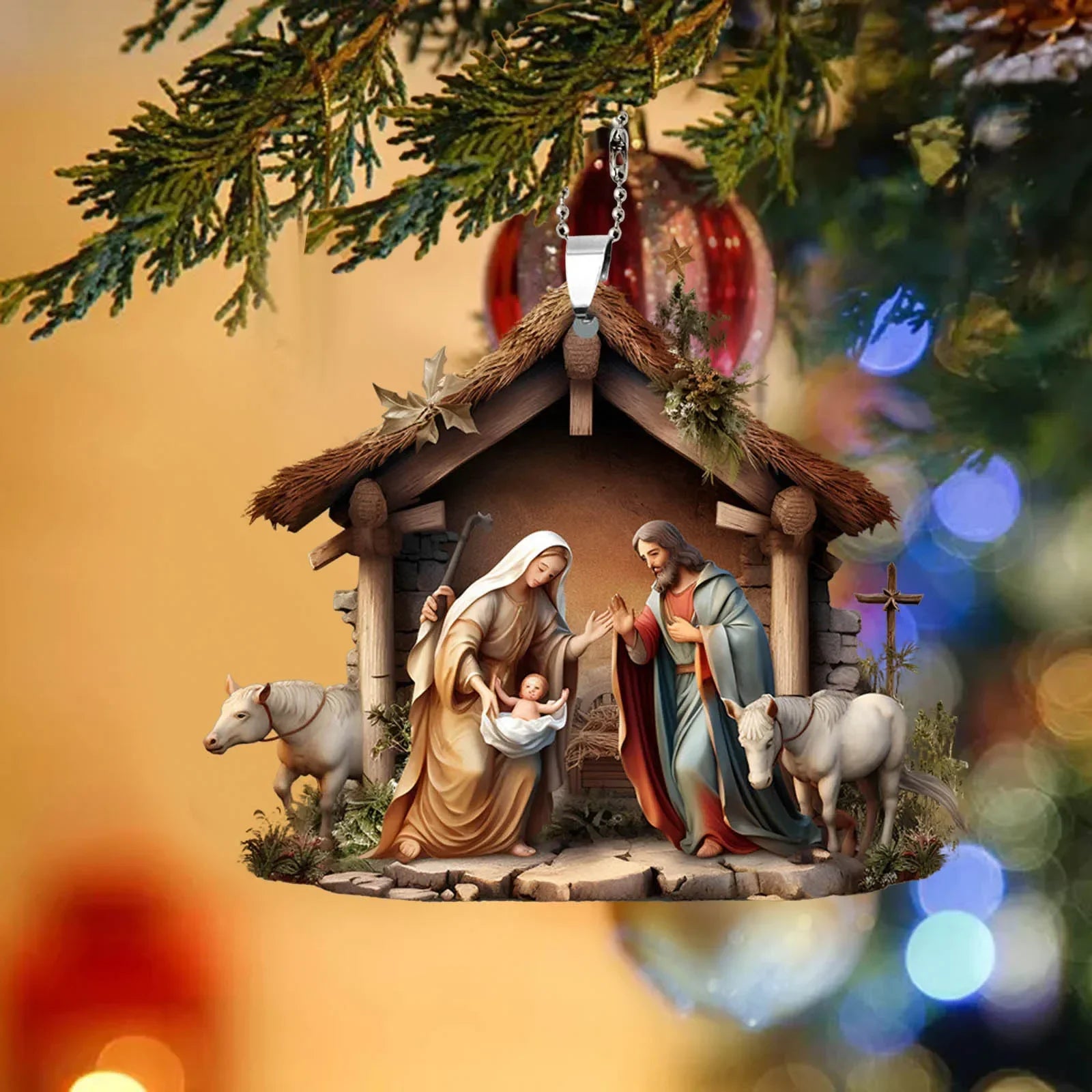 Petite crèche décorative – Jésus et la Sainte Famille - Image #0