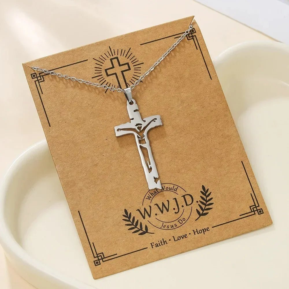 Collier Croix en Acier Inoxydable – Bijou Chrétien Homme & Femme | Design Spirituel - MonBerger