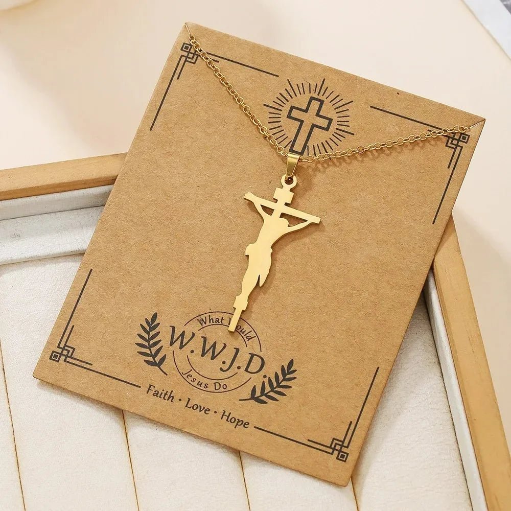 Collier Croix en Acier Inoxydable – Bijou Chrétien Homme & Femme | Design Spirituel - MonBerger