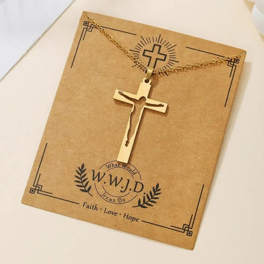 Collier Croix en Acier Inoxydable – Bijou Chrétien Homme & Femme | Design Spirituel - MonBerger