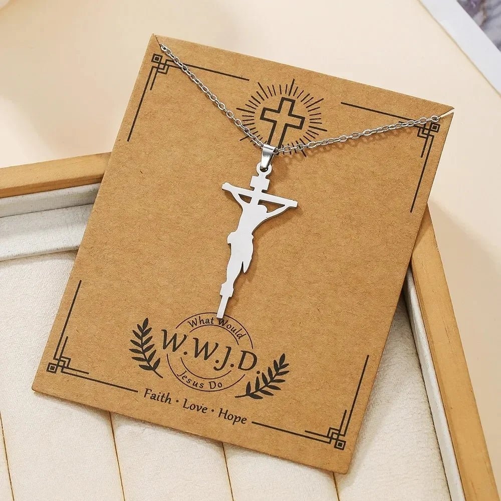 Collier Croix en Acier Inoxydable – Bijou Chrétien Homme & Femme | Design Spirituel - MonBerger
