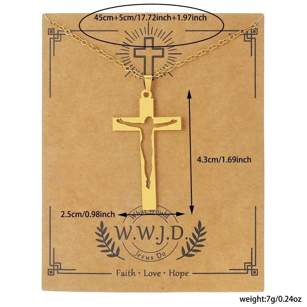 Collier Croix en Acier Inoxydable – Bijou Chrétien Homme & Femme | Design Spirituel - MonBerger