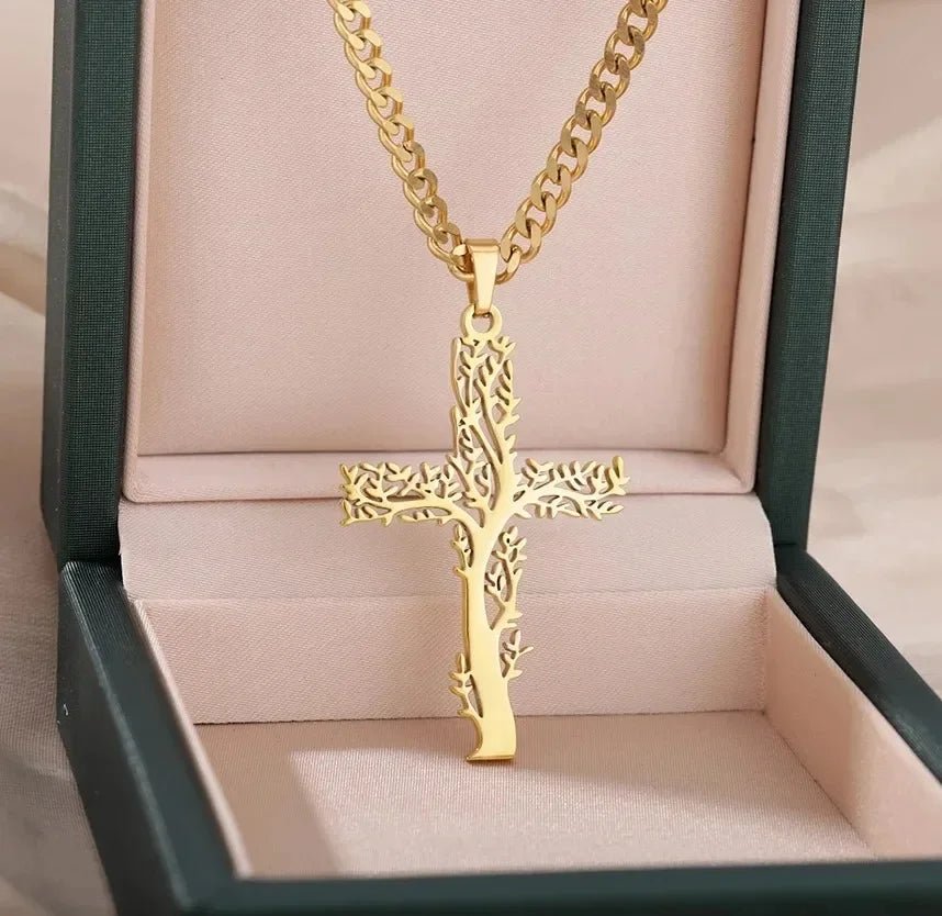 Collier Croix en Acier Inoxydable – Bijou Chrétien Homme & Femme | Design Spirituel - MonBerger