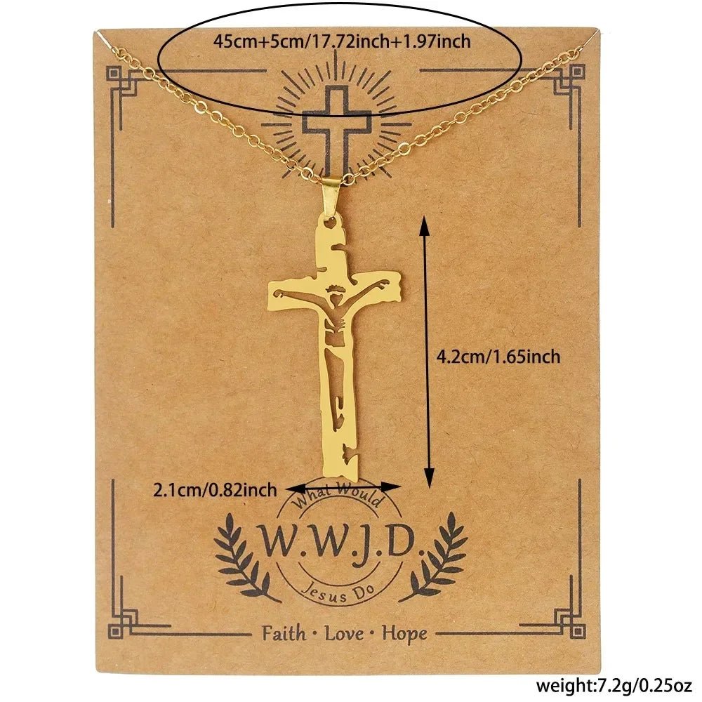 Collier Croix en Acier Inoxydable – Bijou Chrétien Homme & Femme | Design Spirituel - MonBerger