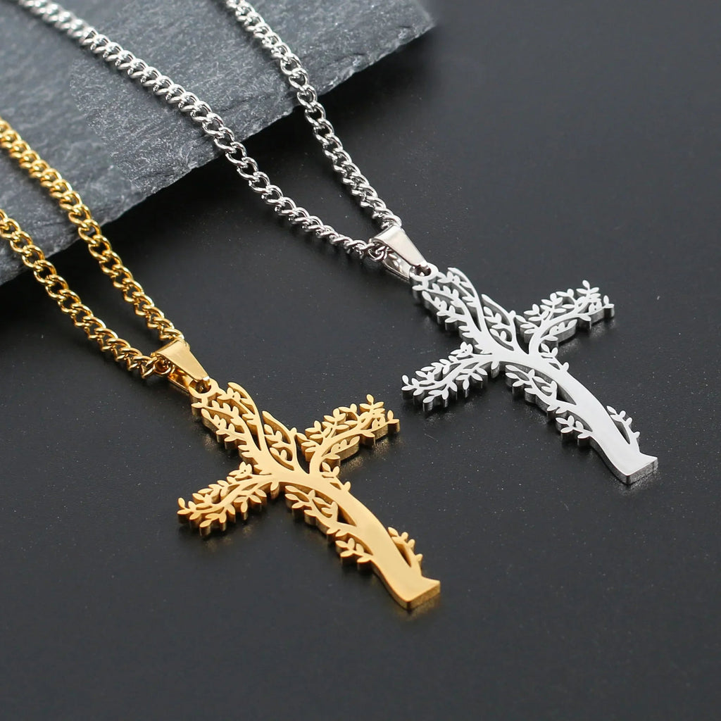 Collier Croix en Acier Inoxydable – Bijou Chrétien Homme & Femme | Design Spirituel - MonBerger