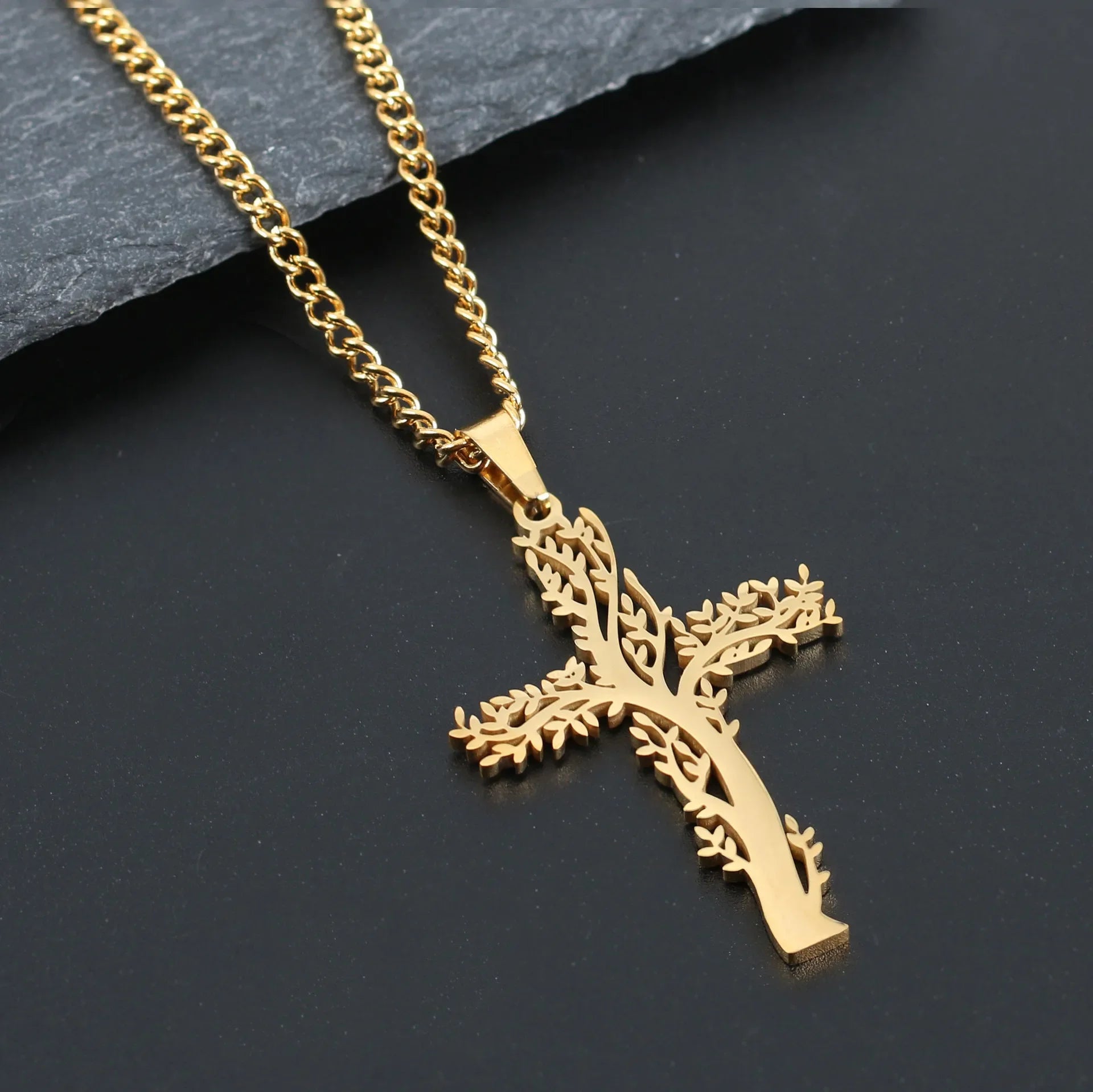 Collier Croix en Acier Inoxydable – Bijou Chrétien Homme & Femme | Design Spirituel - MonBerger