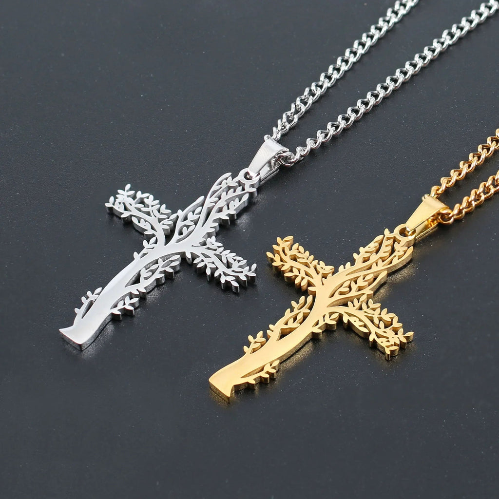 Collier Croix en Acier Inoxydable – Bijou Chrétien Homme & Femme | Design Spirituel - MonBerger