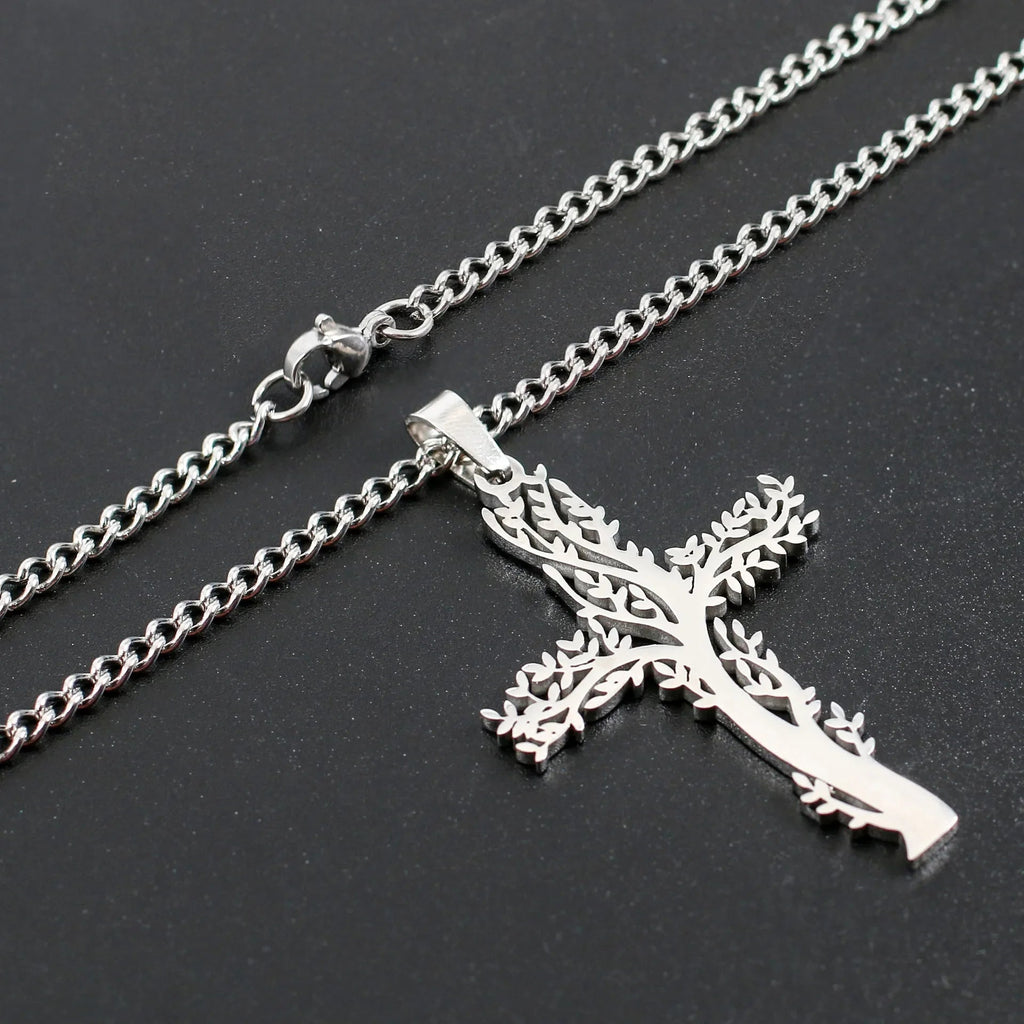 Collier Croix en Acier Inoxydable – Bijou Chrétien Homme & Femme | Design Spirituel - MonBerger