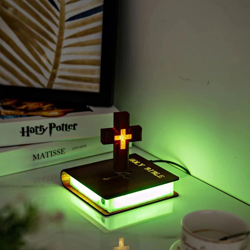✝️ Lampe Croix Chrétienne Flottante LED – Bureau & Déco Spirituelle 🌟 Rotation 360° - MonBerger